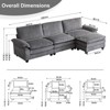 Karl Home |120 in. W Pillow Top Arm Double-layer Cushion Corduroy Sofa in Gray With Ottoman - 3 of 4