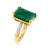 Ross-Simons 7.25 Carat Emerald and .14 ct. t.w. White Topaz Ring in 14kt Gold Over Sterling - 3 of 4