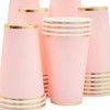 Juvale 50-Pack Light Pink Disposable Paper Cups with Gold Foil 12 oz Party Supplies - 4 of 4