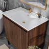 SEVOBAL Bathroom Sinks Wall Mount Vanity Cabinet with Storage Drawers Modern Furniture for Home Use, Brown, 35.47"*8.97"*21.85" - 3 of 4