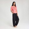Women's Ruffled Neck Tie-Front Blouse - A New Day™ - 2 of 4