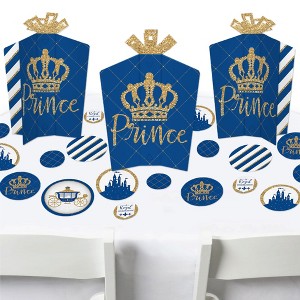 Big Dot of Happiness Royal Prince Charming - Baby Shower or Birthday Party Decor and Confetti - Terrific Table Centerpiece Kit - Set of 30 - 1 of 4