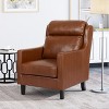 TiramisuBest Charcoal Fabric Club Chair,Contemporary Armchair with Waterfall Back & Rubberwood Legs - 3 of 4