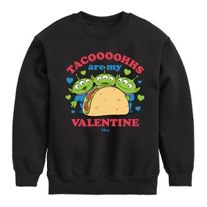 Boys' - Toy Story - Tacos Are My Valentine Graphic Long Sleeve Fleece Sweatshirt - 1 of 4