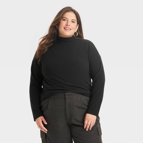 Women's Long Sleeve Mock Turtleneck T-shirt - A New Day™ : Target