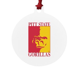 Pittsburgh State University Primary Logo Aluminum Holiday Christmas Tree Ornament  3.0" (7.6 cm) x 3.37" (8.6 cm) - 1 of 4