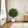 2 Pack 24" Artificial Cedar Topiary Ball Trees, UV Resistant Faux Outdoor Plants with Ground Spike for Porch, Garden & Yard Decor - 2 of 4