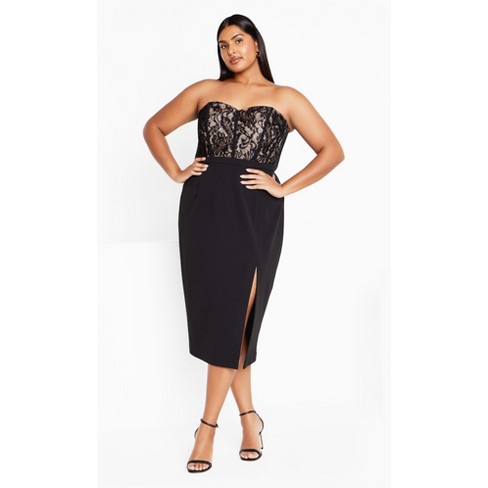 Women's Plus Size Perfect Date Dress - black | CITY CHIC - image 1 of 4