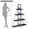 Book Shelf, 4-Tier Bookshelf with A-Shaped Frame, Sturdy Ladder Shelf Display, Wood and Metal Bookcase Storage Organizer - 2 of 4