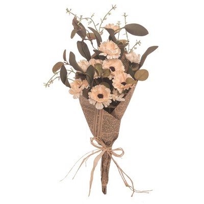 Transpac Synthetic Fabric 20 in. Multicolor Spring Floral Lush Bouquet