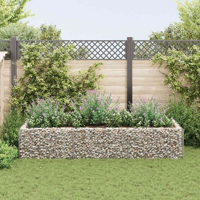 vidaXL Gabion Raised Bed Silver Galvanized steel Heavy Weight Endurance