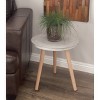 Wood Fiber Clay Patio Accent Table - Olivia & May: Round Concrete Top, Fade-Resistant, Outdoor Pedestal Design - 3 of 3