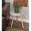 Wood Fiber Clay Patio Accent Table - Olivia & May: Round Concrete Top, Fade-Resistant, Outdoor Pedestal Design - image 3 of 3