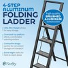 Step Ladder Modern  - Beautiful Gray Wood - Silver & Black Aluminum  - By SORFEY - 3 of 4