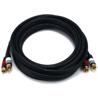 Monoprice Premium RCA Cable - 15 Feet - Black | 2 RCA Plug to 2 RCA Plug, Male to Male, 22AWG