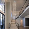LLHZSY 10-Light Contemporary Luxury Raindrop Crystal Chandelier for High Ceiling Spiral Staircase-Chrome-W23 3/5" x H98 1/2" - 3 of 4