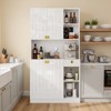 Gymojoy 70" Kitchen Pantry Cabinet with Countertop & Power Outlet & Adjustable Shelves for Home - 2 of 4