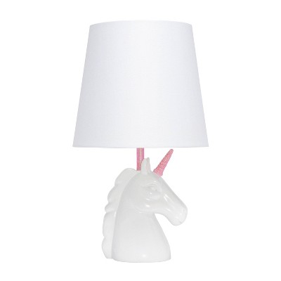 Whimsilux 15.5" Pink Unicorn Table Lamp with White Shade