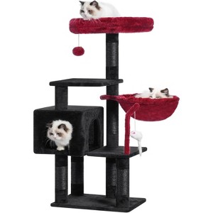Cat Tower Condo for Indoor Cats, Cat House with Padded Plush Perch, Cozy Hammock - 1 of 4