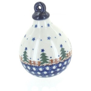 Blue Rose Polish Pottery 187 Ceramika Artystyczna Teardrop Ornament - 1 of 2