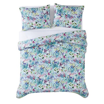 Christian Siriano Dahlia Floral Cotton Full/Queen Comforter Set
