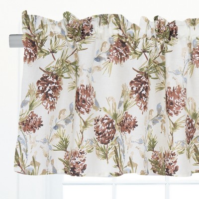 Cooper Pines Multicolored Cotton Valance with Pinecone Print
