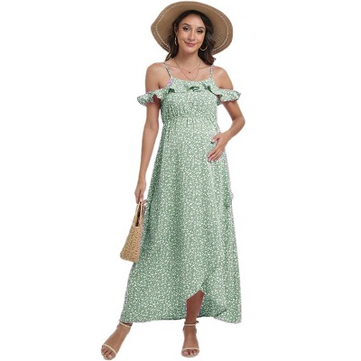 Womens FLOWER Flowy Dress Baby Shower Dresses for Mommy to Be