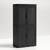 PexFix Side Panel Cabinet With 3 Rattan Doors Kitchen Storage Cabinet Modern Adjustable Legs - 4 of 4
