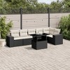 vidaXL 7 Piece Patio Sofa Set with Cushions - Black and Cream Poly Rattan - 2 of 4