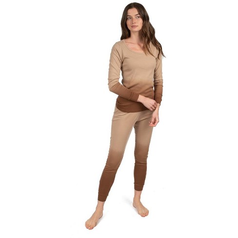 Leveret Womens Two Piece Thermal Pajamas Solid Olive Xl : Target