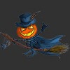 Boy's Design By Humans Halloween flying pumpkin By officegeekshop T-Shirt - 2 of 2