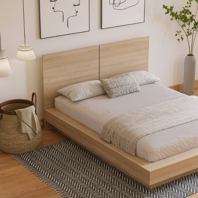 Napa Natural Blonde Oak Queen Platform Bed with Headboard