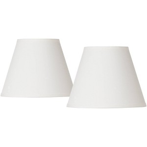 Springcrest Set of 2 Empire Lamp Shades Off-White Small 6" Top x 11" Bottom x 8.5 Slant Spider Replacement Harp and Finial Fitting - 1 of 4
