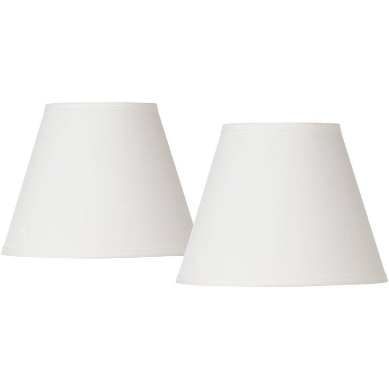 Springcrest Set of 2 Empire Lamp Shades Off-White Small 6" Top x 11" Bottom x 8.5 Slant Spider Replacement Harp and Finial Fitting, 1 of 8