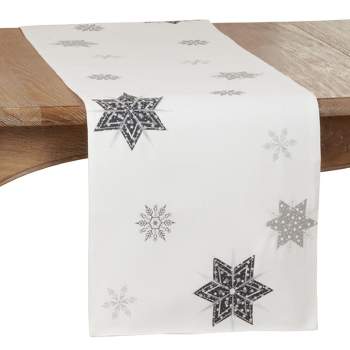 Robert Stanley Home Collection Table Runner and Placemats Snowflake White  NEW
