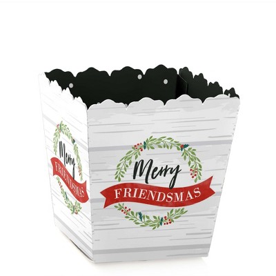 Big Dot of Happiness Rustic Merry Friendsmas - Party Mini Favor Boxes - Friends Christmas Party Treat Candy Boxes - Set of 12