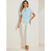 INSPIRE CHIC Women's Retro Dots Print Bow Tie Peter Pan Collar Chiffon Blouse - 3 of 4