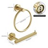 Itopfox 2 Piece Gold Bathroom Hardware Set Wall Mount Stainless Steel Toilet Paper Holder and 180 Degree Rotating Towel Ring - 4 of 4