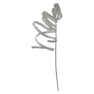 Northlight Glittered Curly Christmas Spray - 19" - White