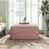 Lyngins Corduroy Square Benches,Modern Upholstered Ottoman Bench for Living Room,Bedroom - 2 of 4