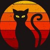 Men's Design By Humans Vintage Retro Sunset Halloween Black Cat I By lemonpepper T-Shirt - 2 of 4