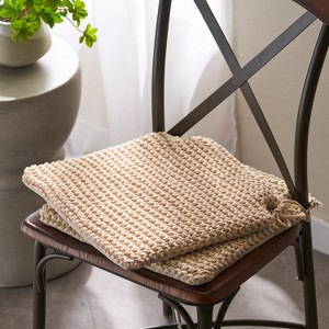 Christopher Knight Home Franconia Modern Knitted Cotton Seat Cushion with Ties (Set of 2) - 1 of 4