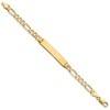 Black Bow Jewelry 14k Yellow Gold Solid Figaro I.D. Bracelet with Lobster Clasp - 7 Inch - 2 of 4