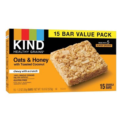 KIND Healthy Grains Bars Oats & Honey - 18oz/15ct