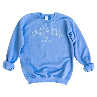 Simply Sage Market Women's Graphic Sweatshirt Nashville Music City Curved