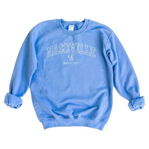 Simply Sage Market Women's Graphic Sweatshirt Nashville Music City Curved - 1 of 2