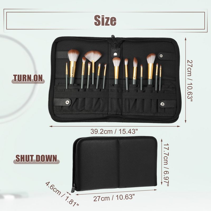 Unique Bargains Foldable Stand-up 29 Pockets Makeup Brush Organizer Black, 5 of 7