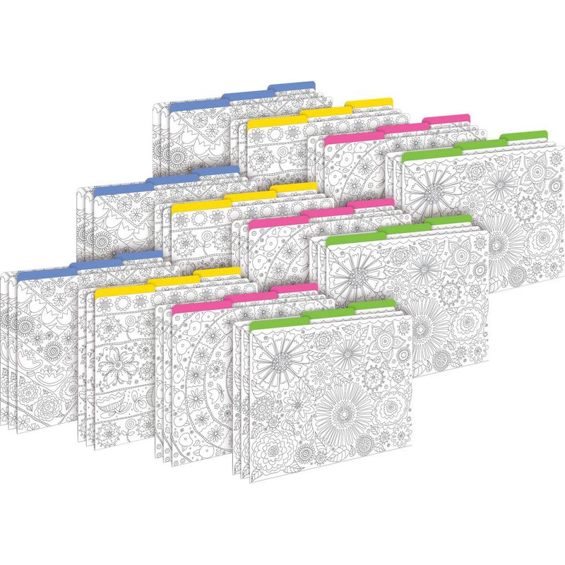 Barker Creek 36pk Color Me! In My Garden Letter Size File Folders, Multicolor Cardstock, Top Tab Design, 1 of 4