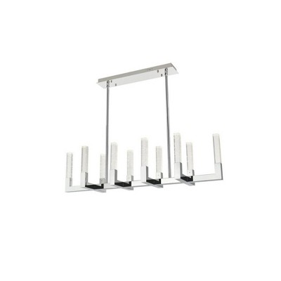 Noemi 48-Inch Chrome LED Crystal Island Pendant Light