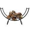 Juvale 3ft Curved Indoor Outdoor Log Firewood Storage Rack & Holder, Fireplace Accessories, Black - 4 of 4